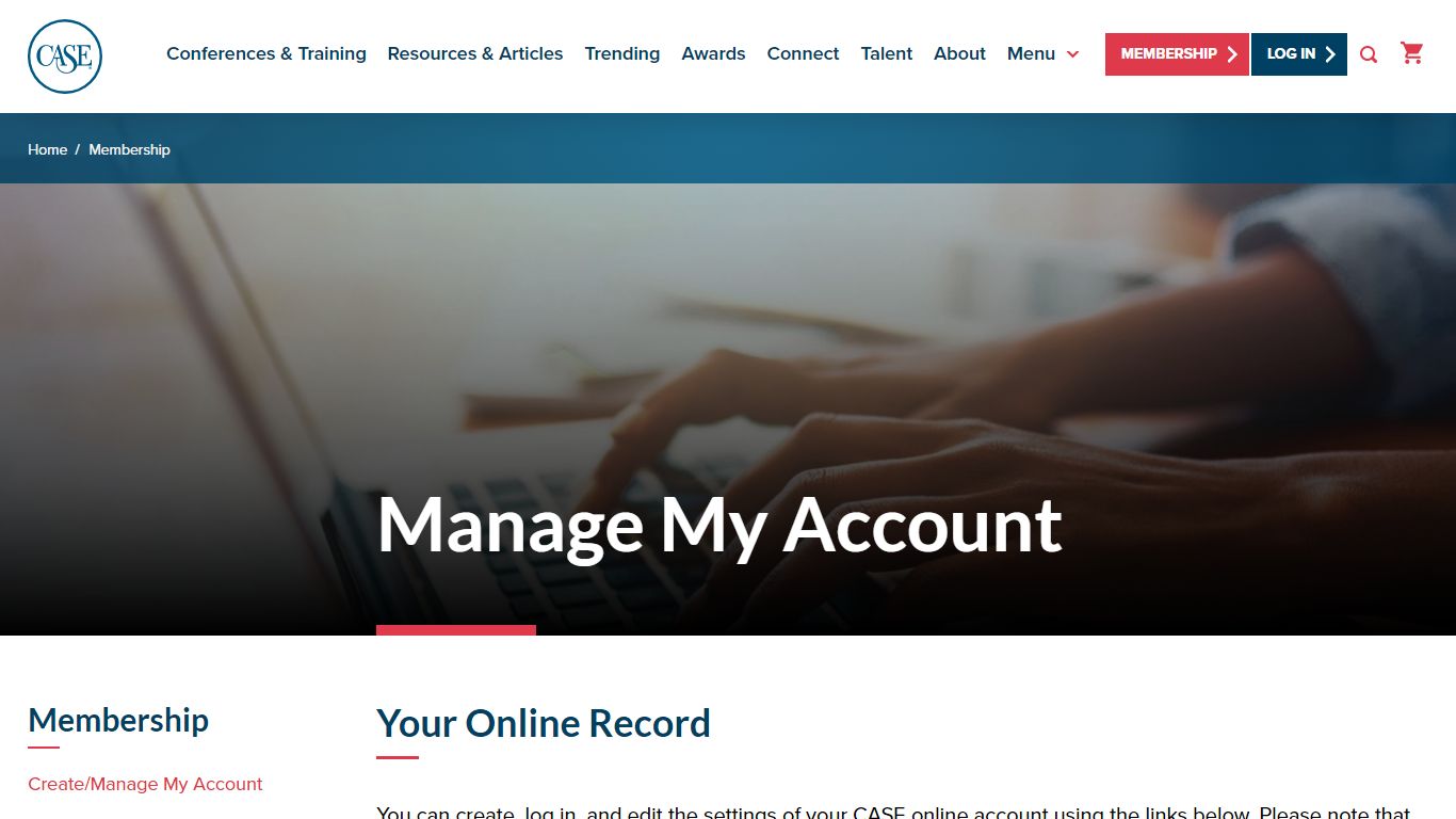 Manage My Account | CASE